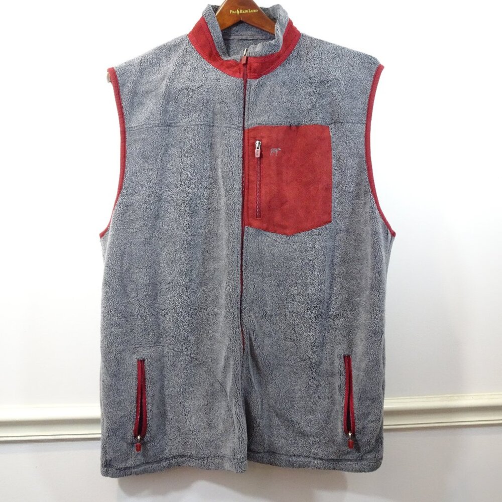 SOUTHERN POINT CO. Bennington Vest XXL Gray Burgundy Outerwear Hunting Sherpa